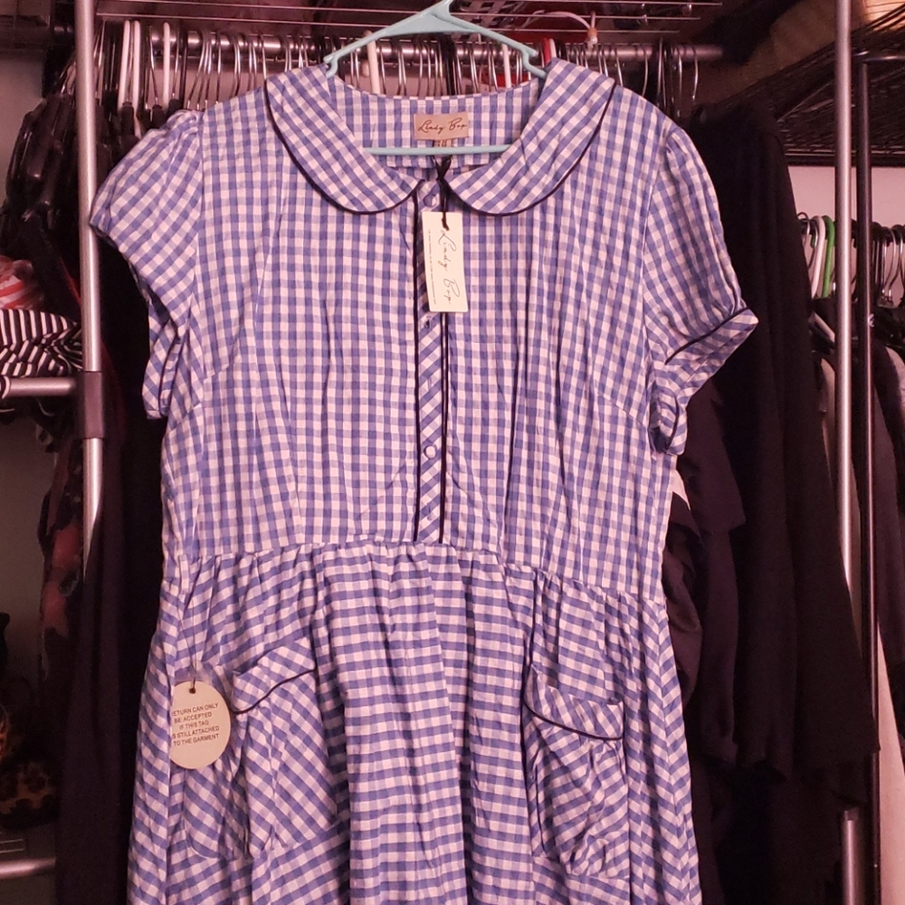 Plus Size Lindy Bop Gingham Day Dress 18